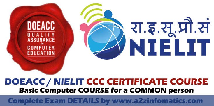 Doeacc CCC Online Certificate Examination details.