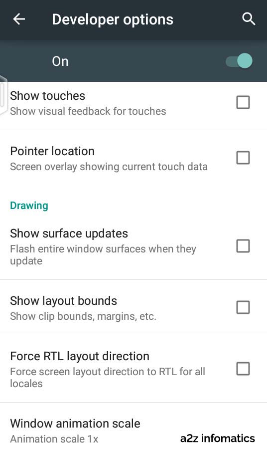 Android Developer Options