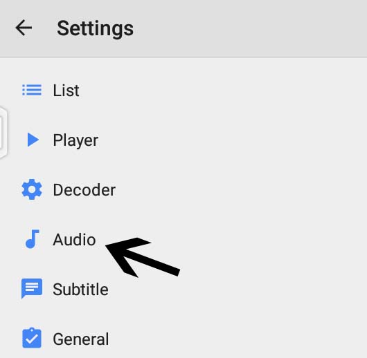 Audio setting in MX Player