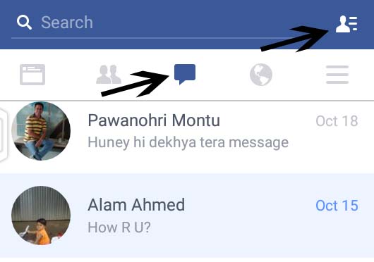 facebook message options