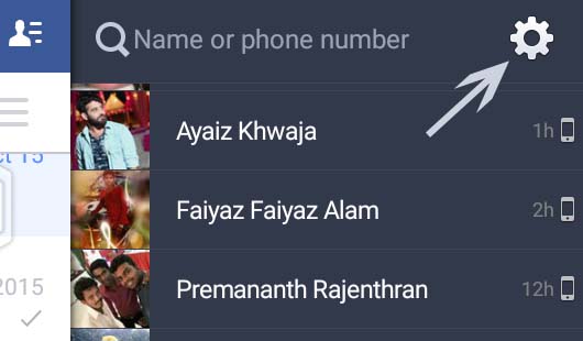 facebook settings wheel