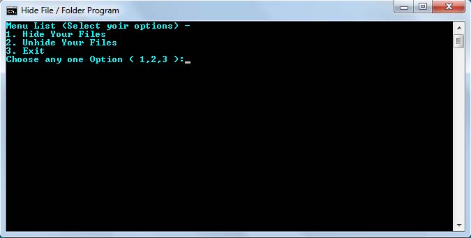 Hide Folder Program