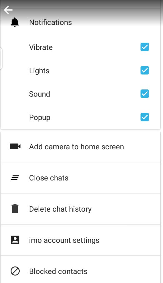 imo settings
