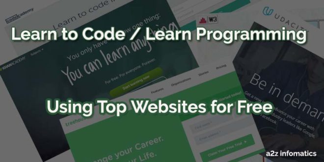 Learn to Code / Learn Programming Using Top Websites for Free