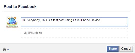 post by facebook app