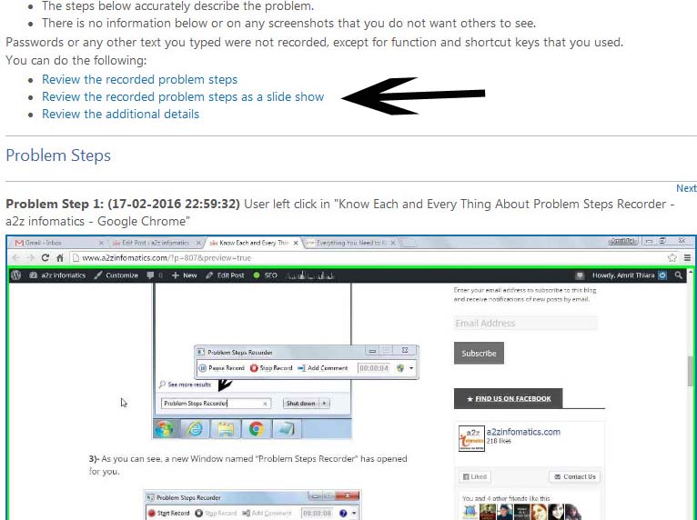 problem steps recorder report