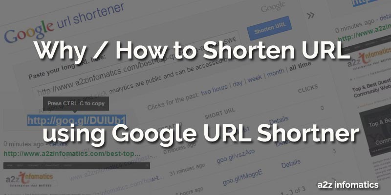 shorten url using google url shortener