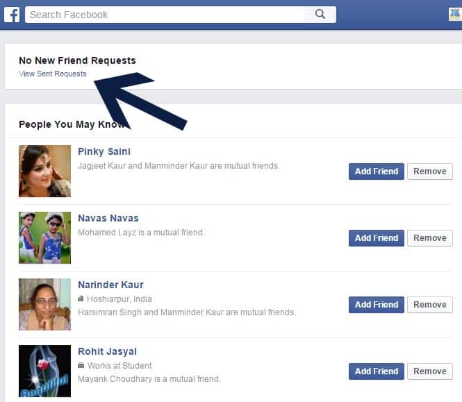 Delete Facebook Friend Request