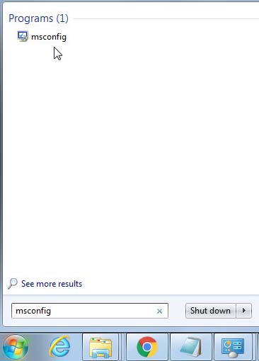 Windows 7 msconfig