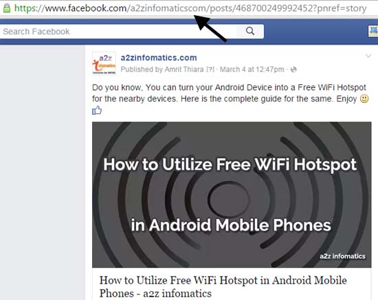 facebook post link