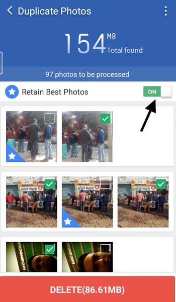 retain best photos