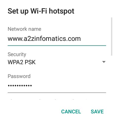setup wifi hotspot settings