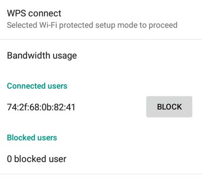 connected users to wifi hotspot