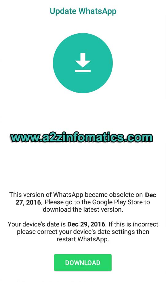 Open WhatsApp Obsolete version