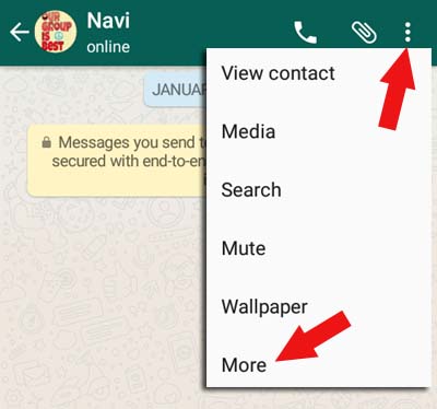 block whatsapp contact from chat window