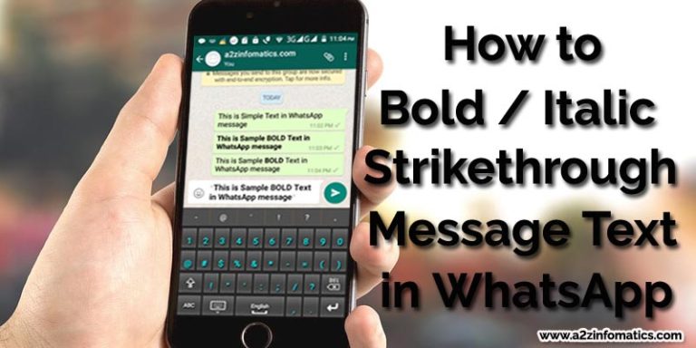 How to Bold, Italic, Strikethrough Message Text in WhatsApp