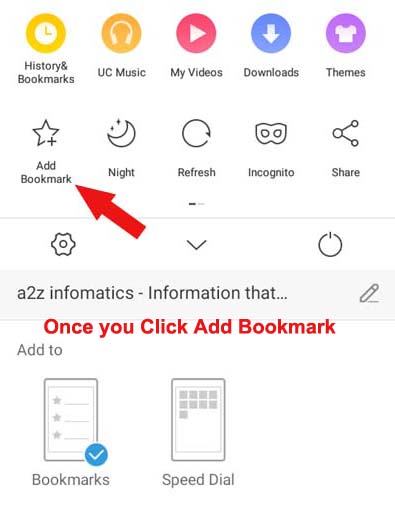 uc browser add bookmarks