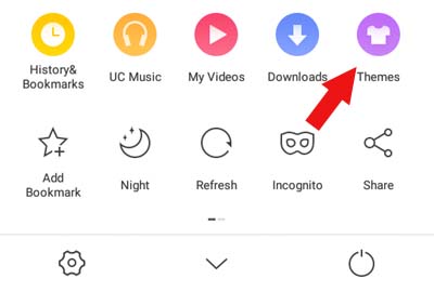 uc browser change theme