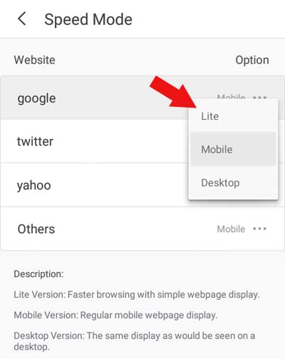 uc browser speed mode