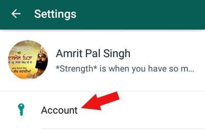 whatsapp account settings
