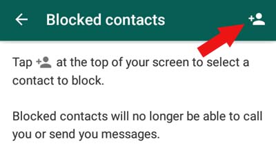 whatsapp block contact icon