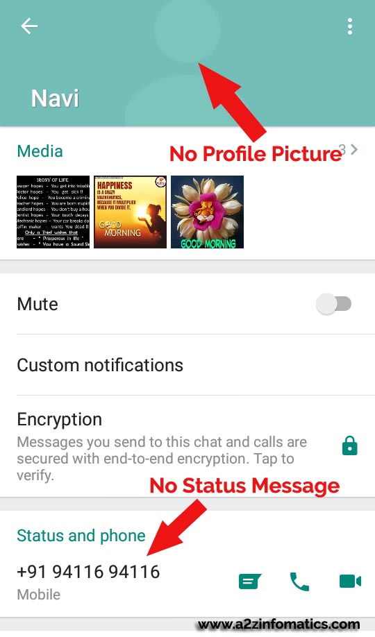 whatsapp no status profile picture