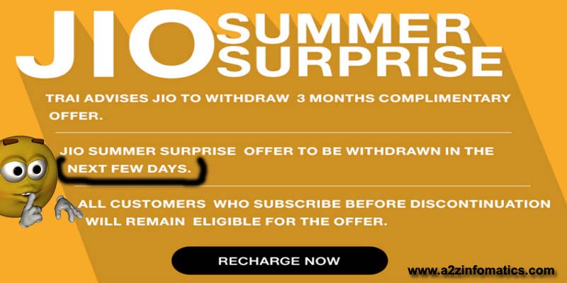 Jio Summer Surprise Offer is Available