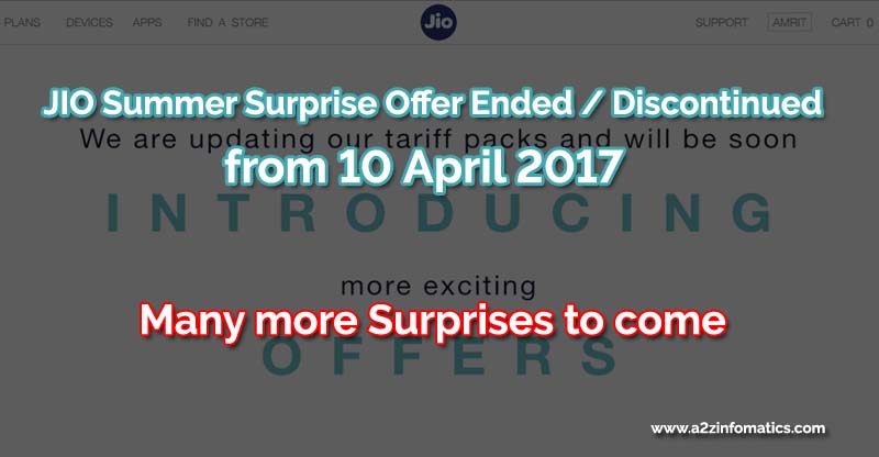 jio surprise offer ended on 10-4-2017