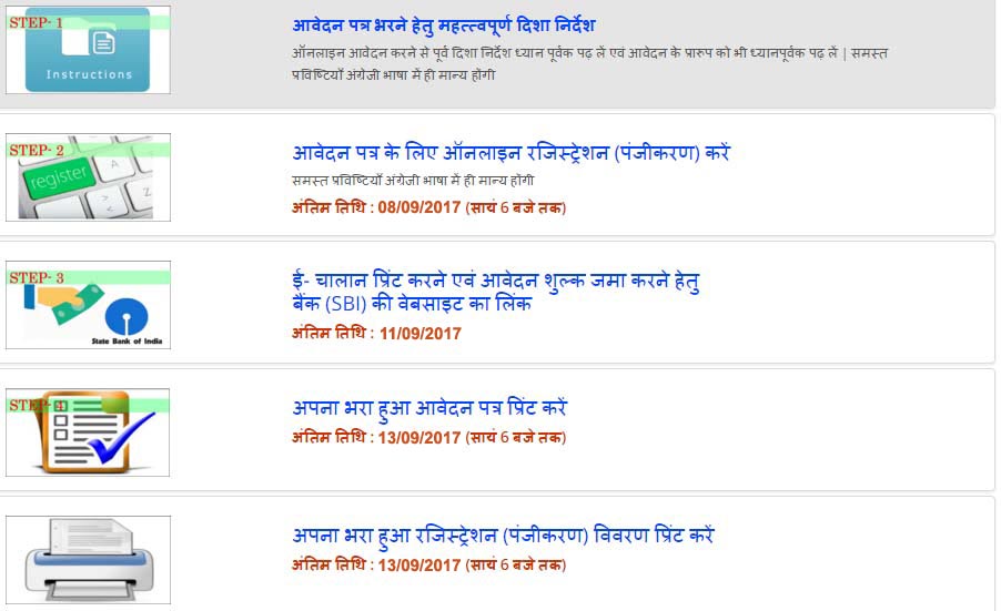 UPTET Exam Registration Procedure Steps
