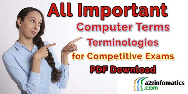 Computer Terms / Terminologies Definitions Dictionary PDF Download.